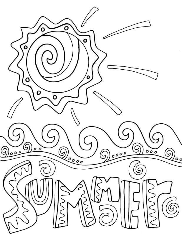 Desenhos de Verão Simples para colorir
