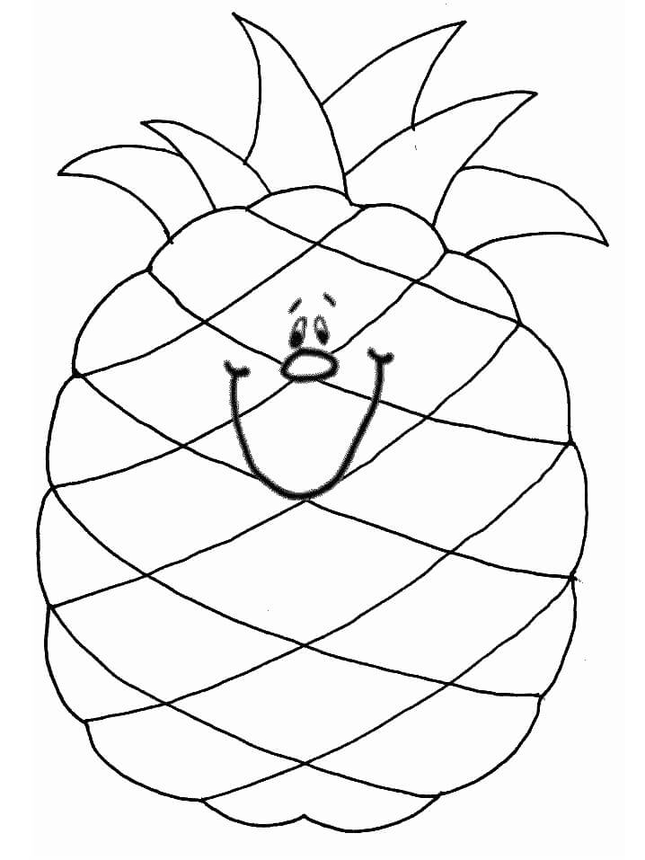Abacaxi Desenho Animado 2 para colorir
