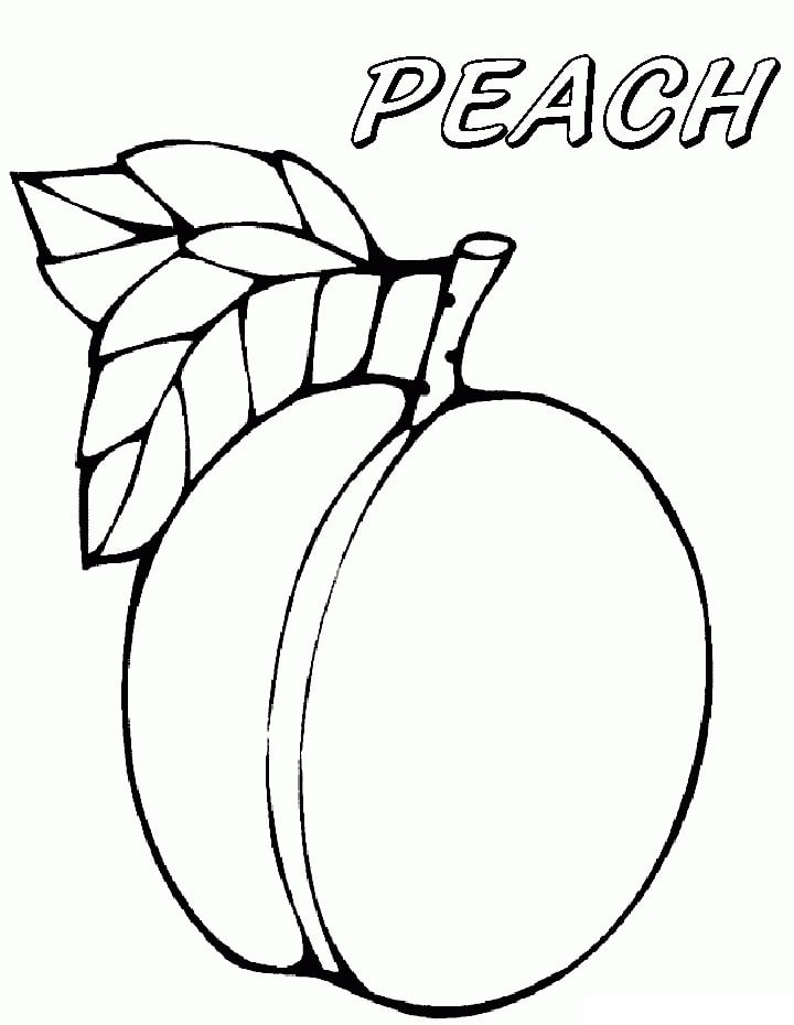 Desenhos de Fruta Pêssego 5 para colorir
