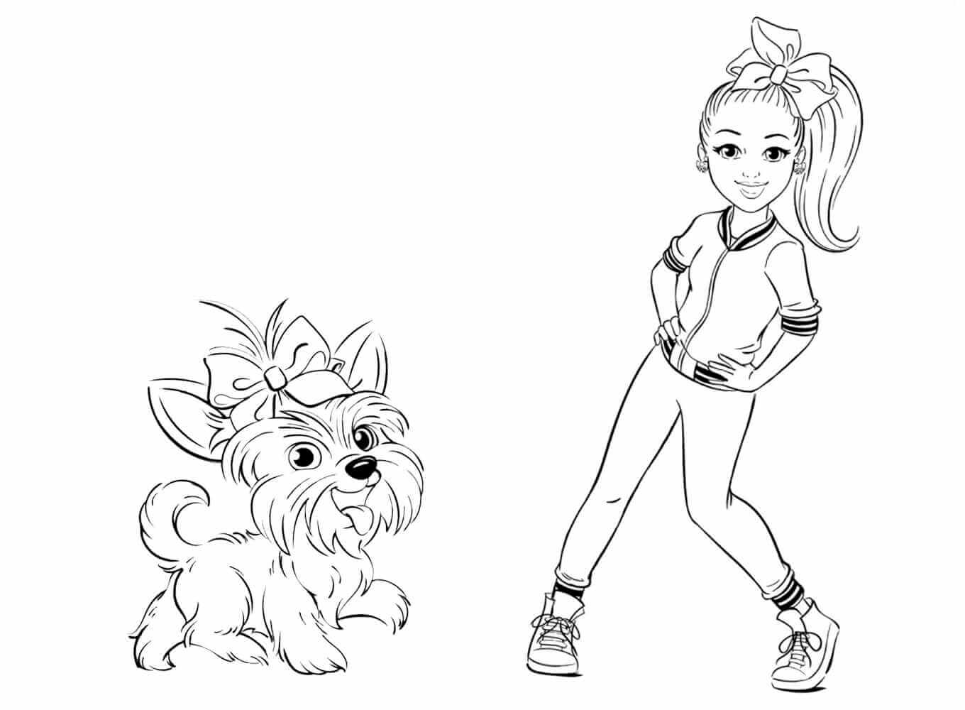 Desenhos de O cachorro Bow Bow Dançando com Jojo Siwa para colorir