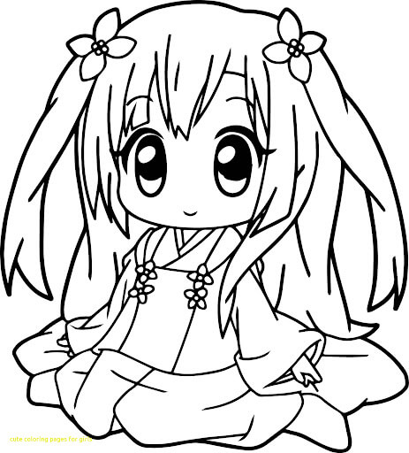 Desenhos de Pequena Garota Kawaii para colorir