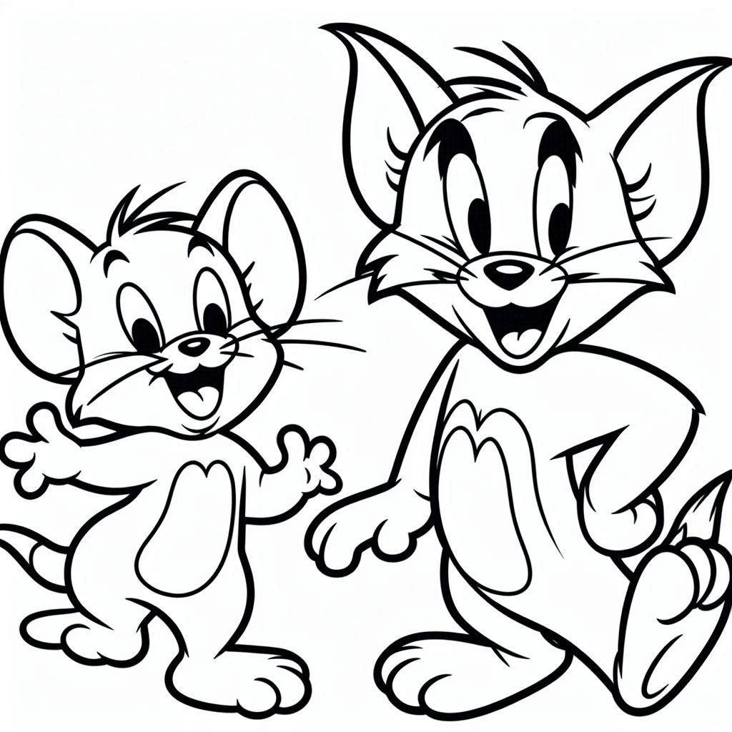 Tom e Jerry fofos para colorir