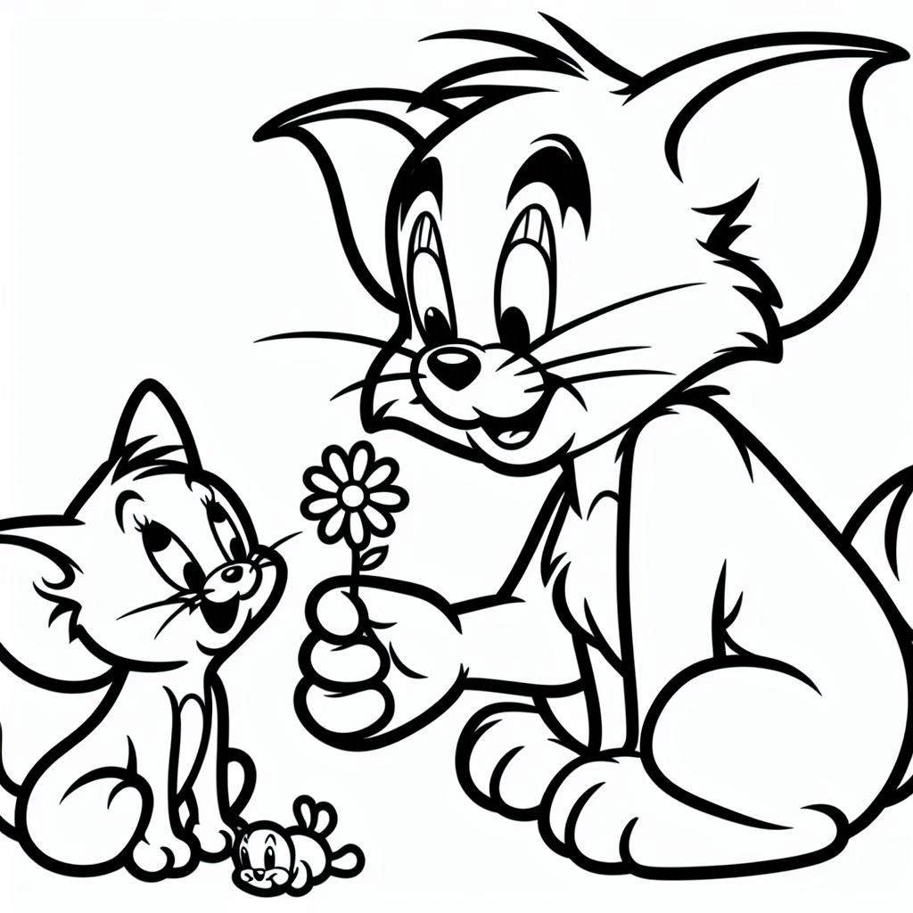 Tom e Jerry personagem fofo para colorir