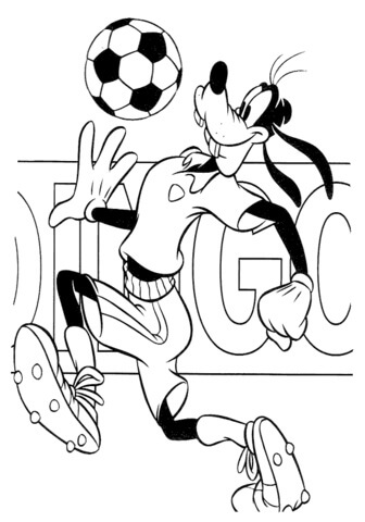 Desenhos de Goofy Jogando Futebol para colorir