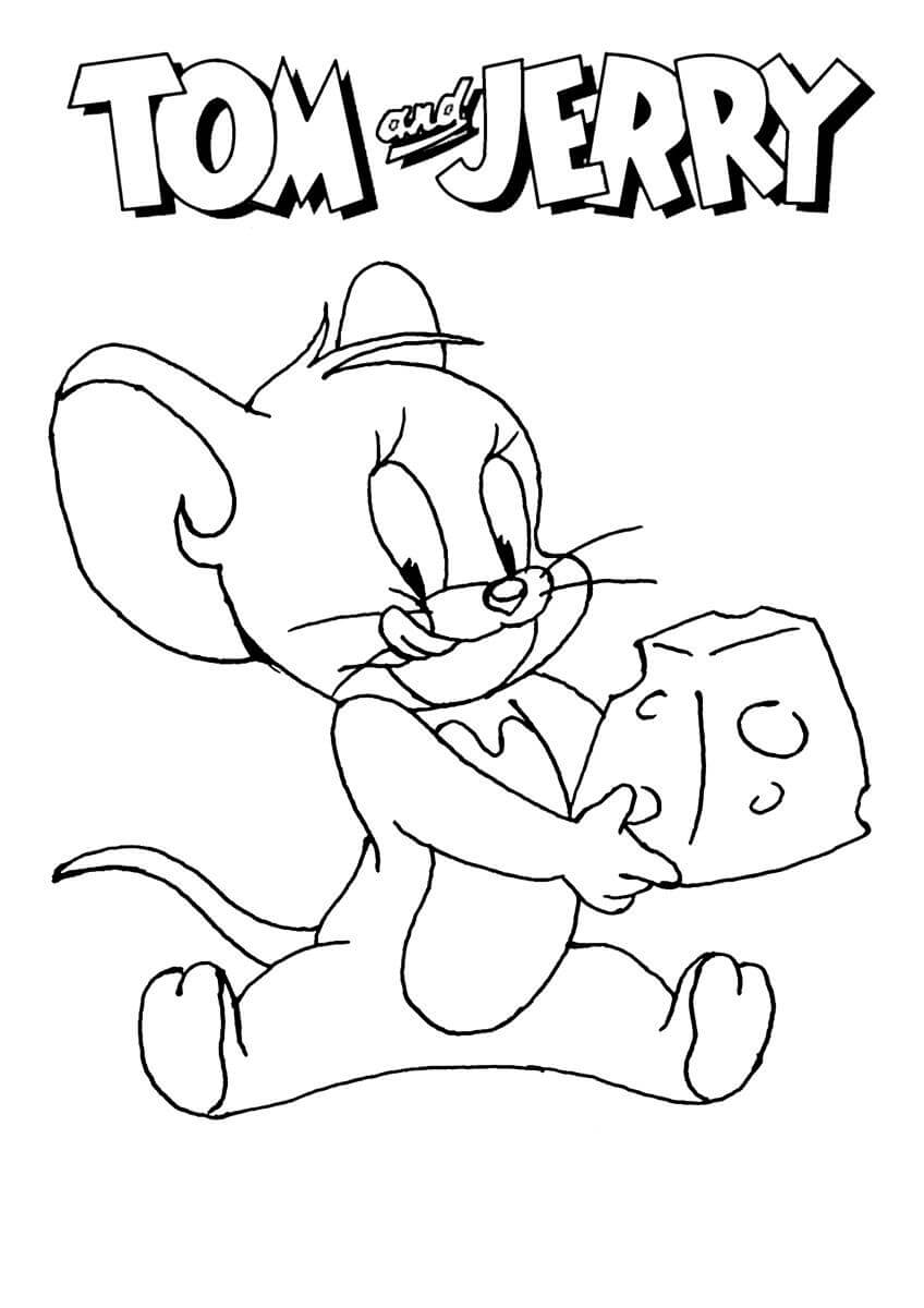 Desenhos de Jerry segurando Queijo para colorir