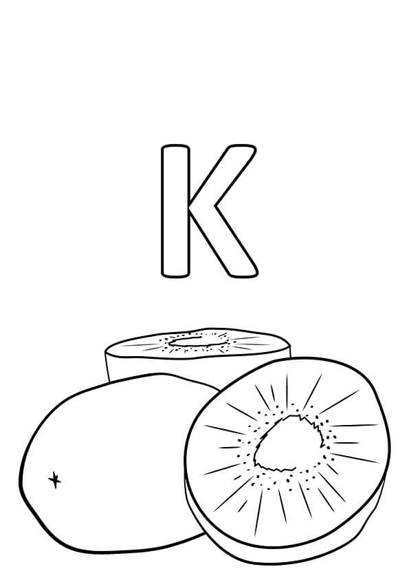 Desenhos de K é para Kiwi para colorir