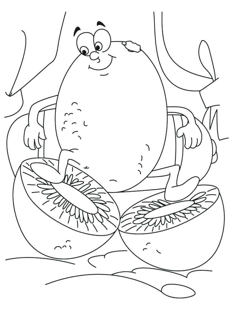 Kiwi de Desenho Animado para colorir
