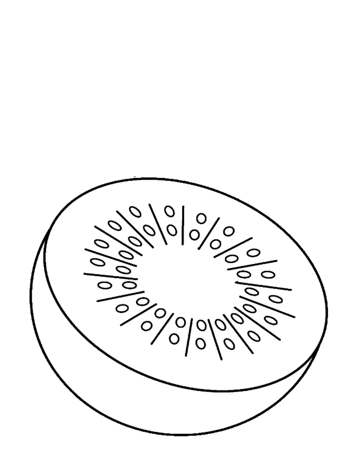 Desenhos de Meio Kiwi para colorir