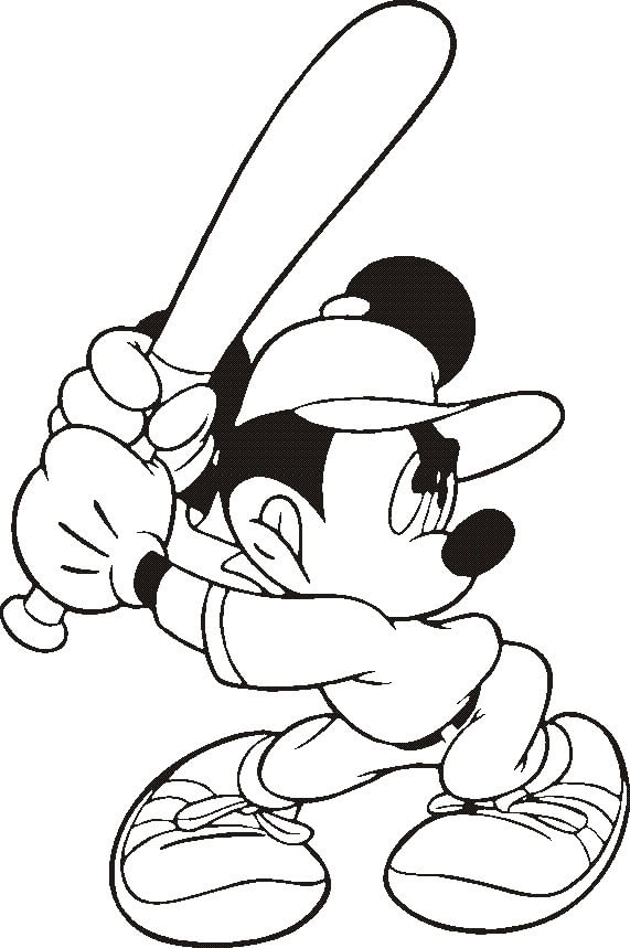 Mickey Jogando Beisebol para colorir