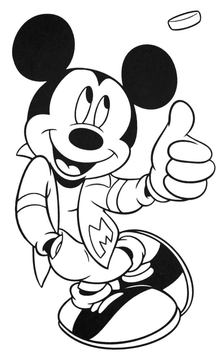 Desenhos de Mickey Jogando uma Moeda para colorir