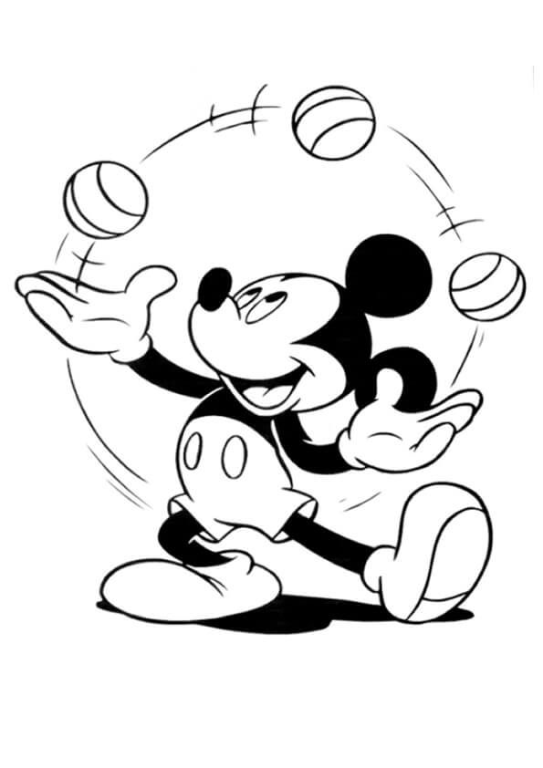 Mickey Mouse Brincando com Bolas para colorir