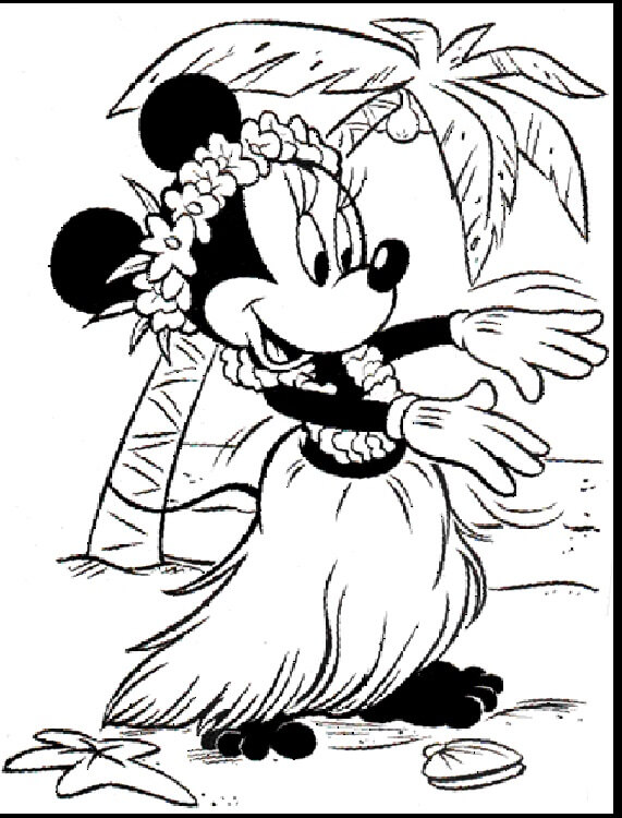 Desenhos de Mickey Mouse Dançando na Praia para colorir