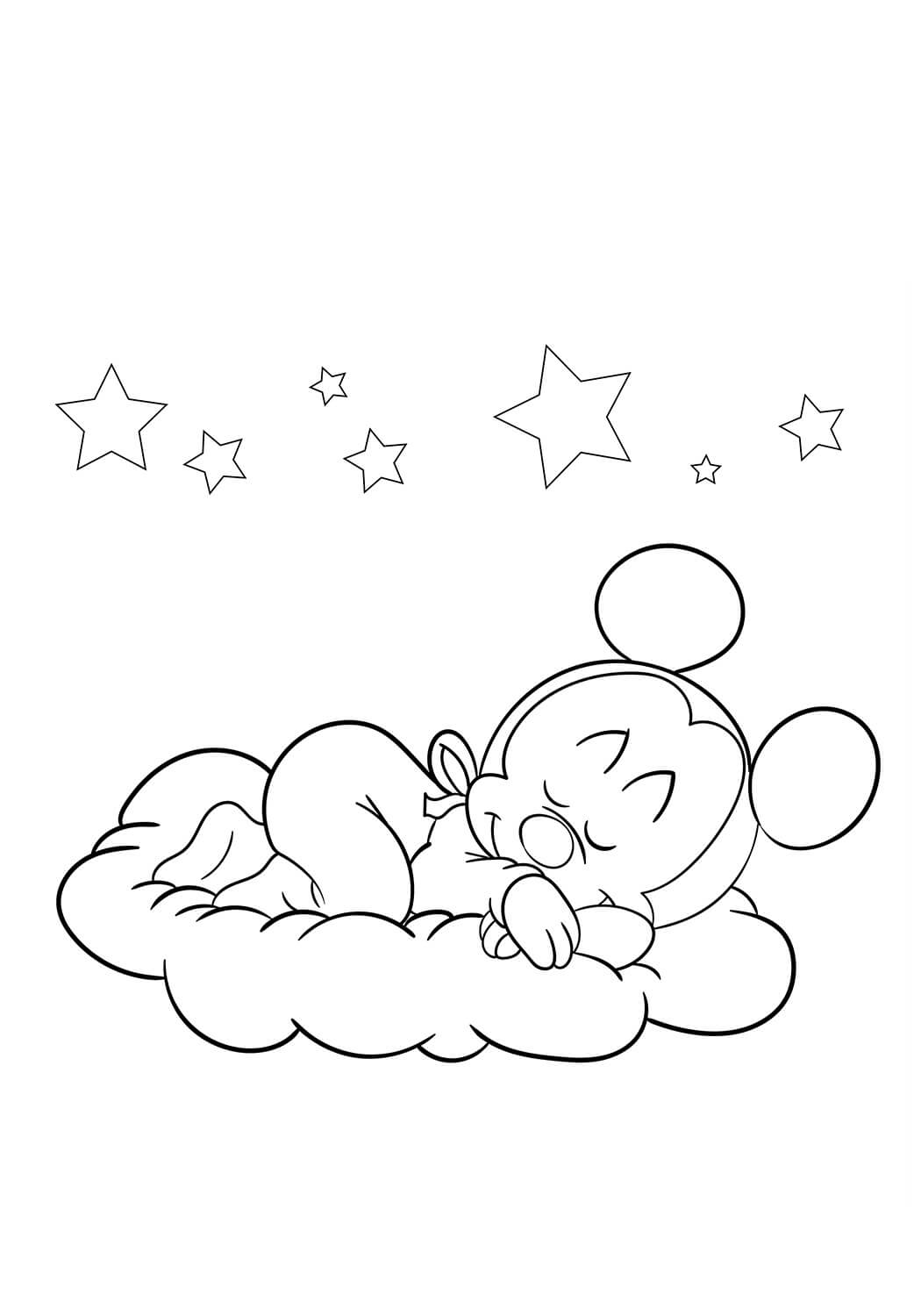 Mickey Mouse Dormindo para colorir
