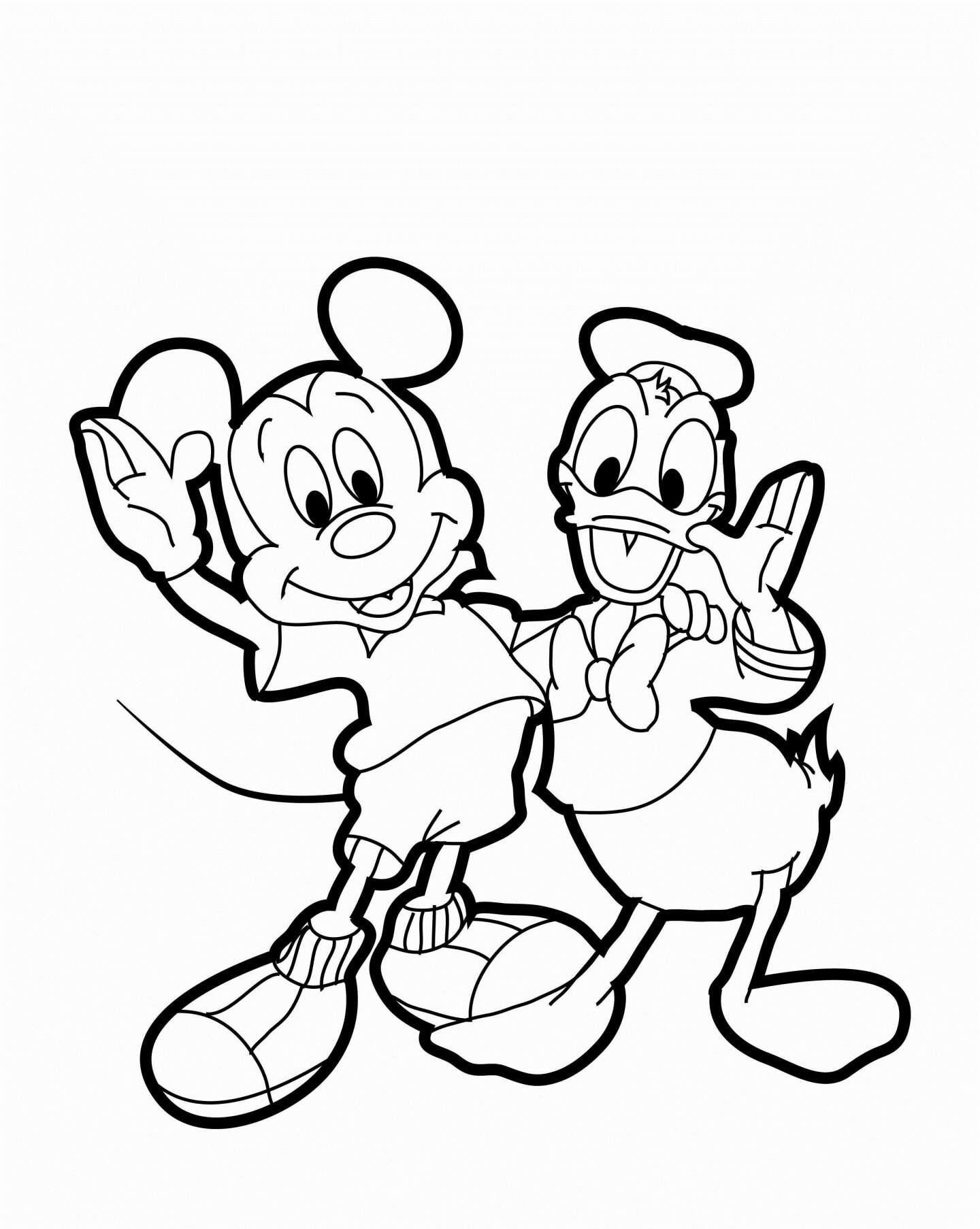 Mickey Mouse e Pato Donald para colorir