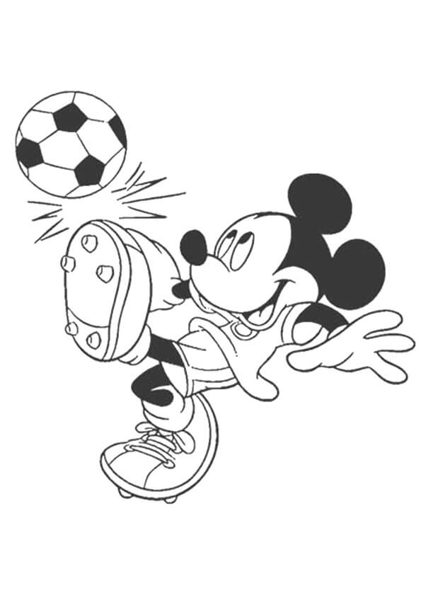 Mickey Mouse Jogando Futebol para colorir