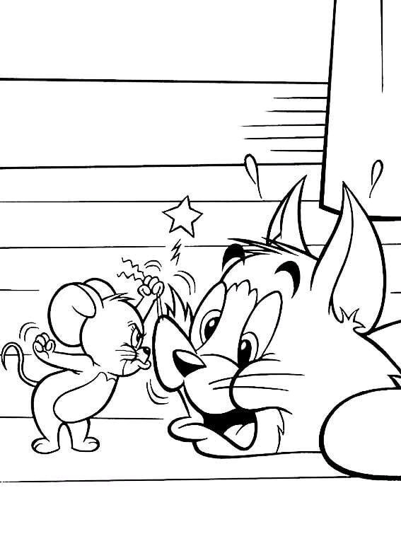 Para imprimir Tom e Jerry para colorir