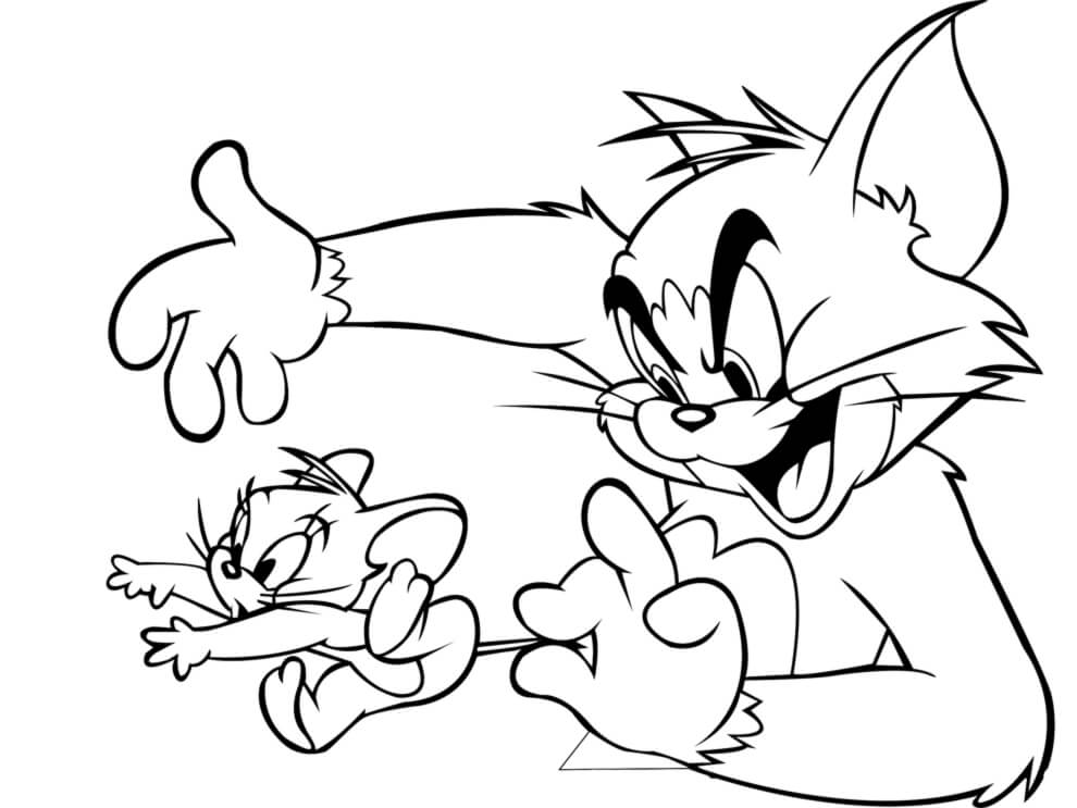 Simples Tom e Jerry para colorir