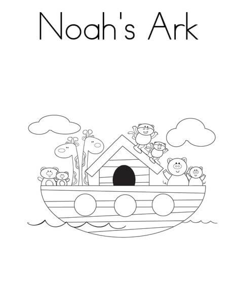 Desenhos de Arca Fofa de Noé para colorir