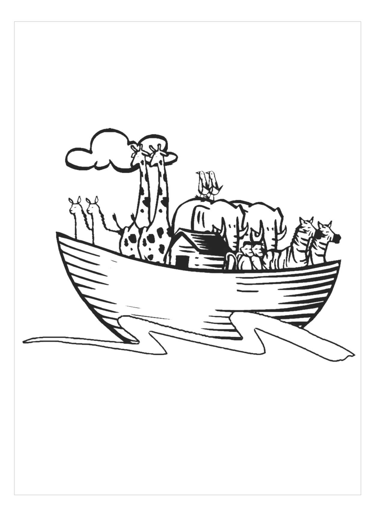 Desenhos de Arca de Noé Autêntica para colorir