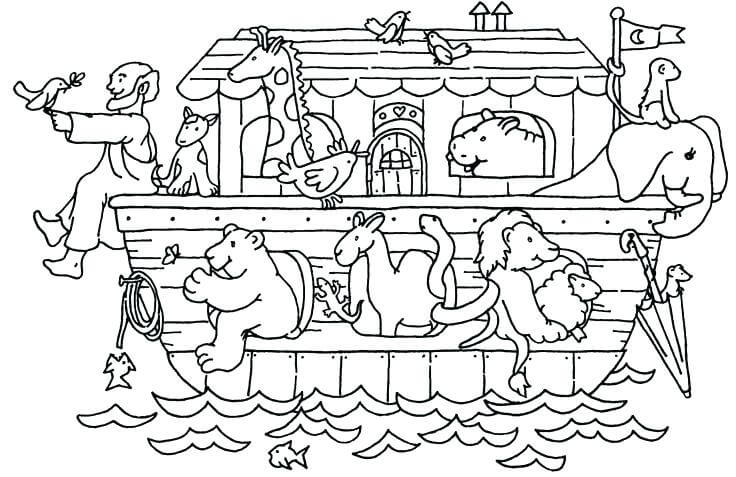 Desenhos de Arca incrível de Noé para colorir