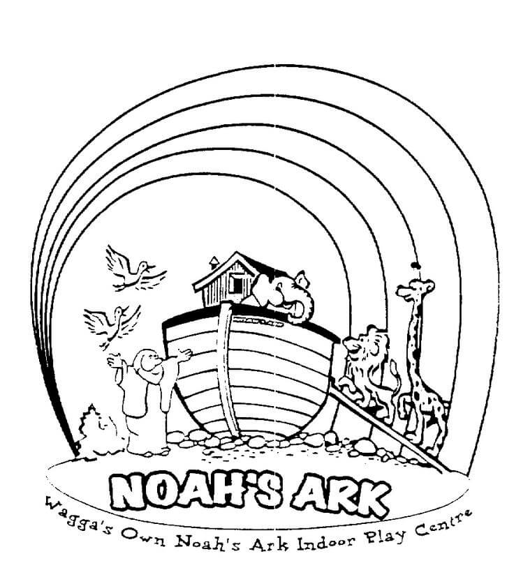 Desenhos de Arco-íris de Noah Ark para colorir
