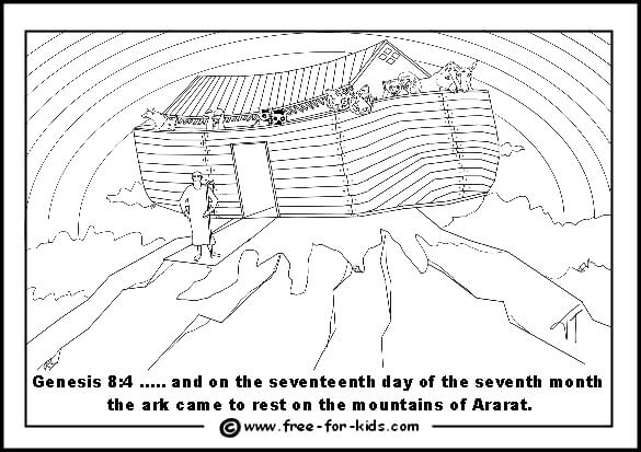 Desenhos de Bela Arca de Noé para colorir