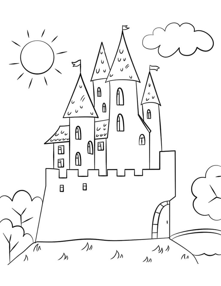 Desenhos de Belo Castelo 5 para colorir