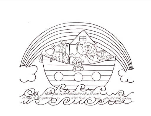 Desenhos de Boa Arca de Noé para colorir