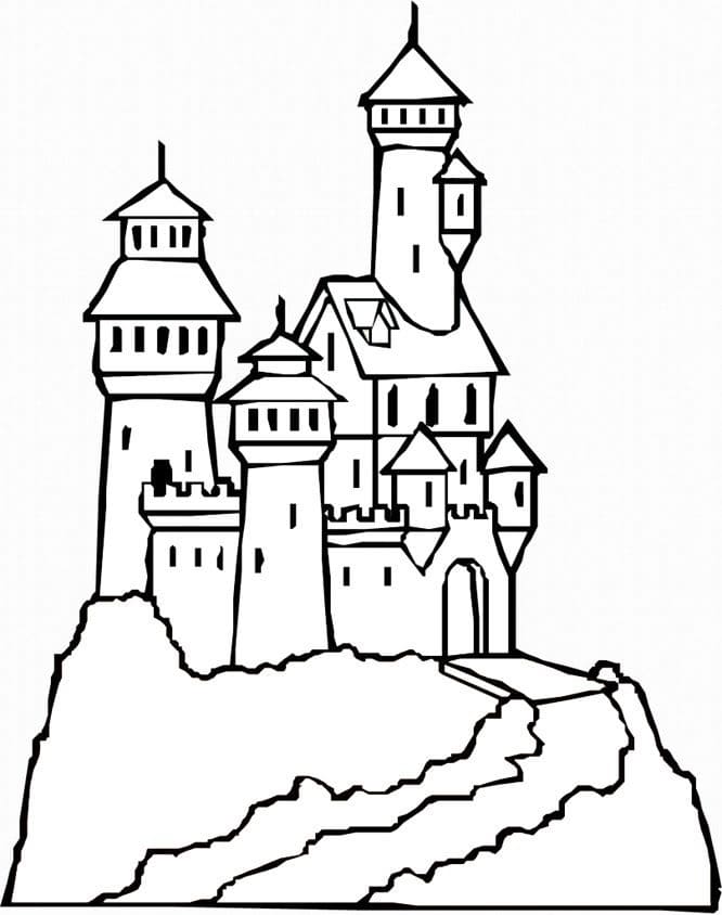Desenhos de Castelo Normal 4 para colorir