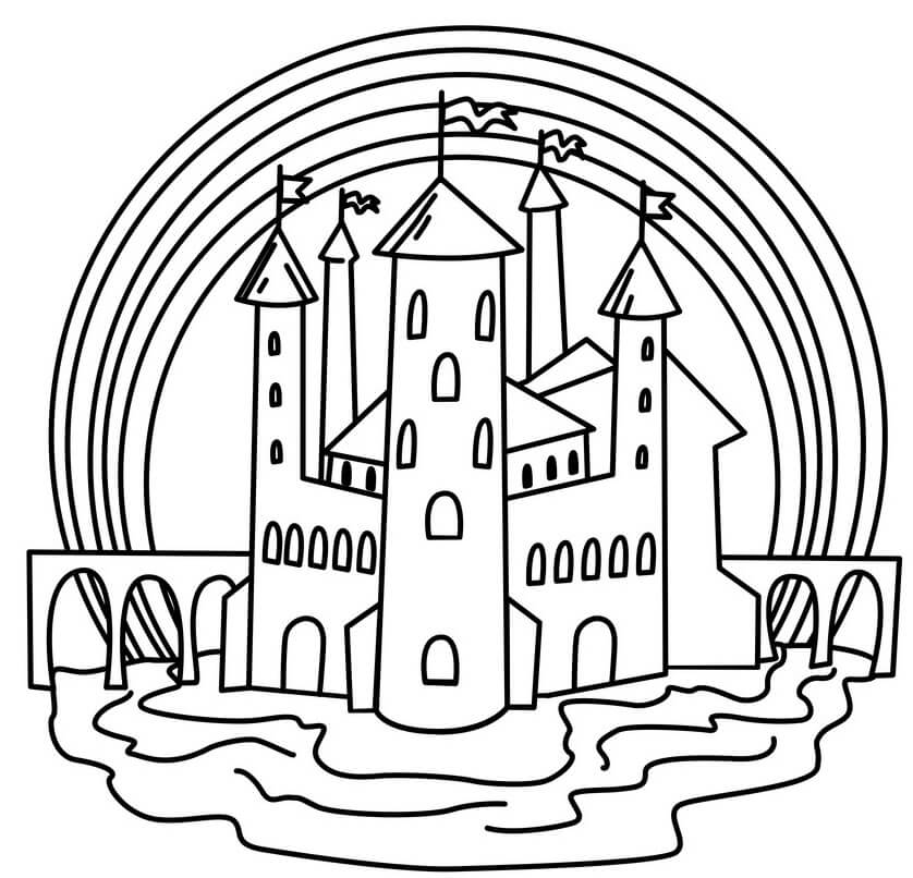 Desenhos de Castelo de Conto de Fadas 1 para colorir