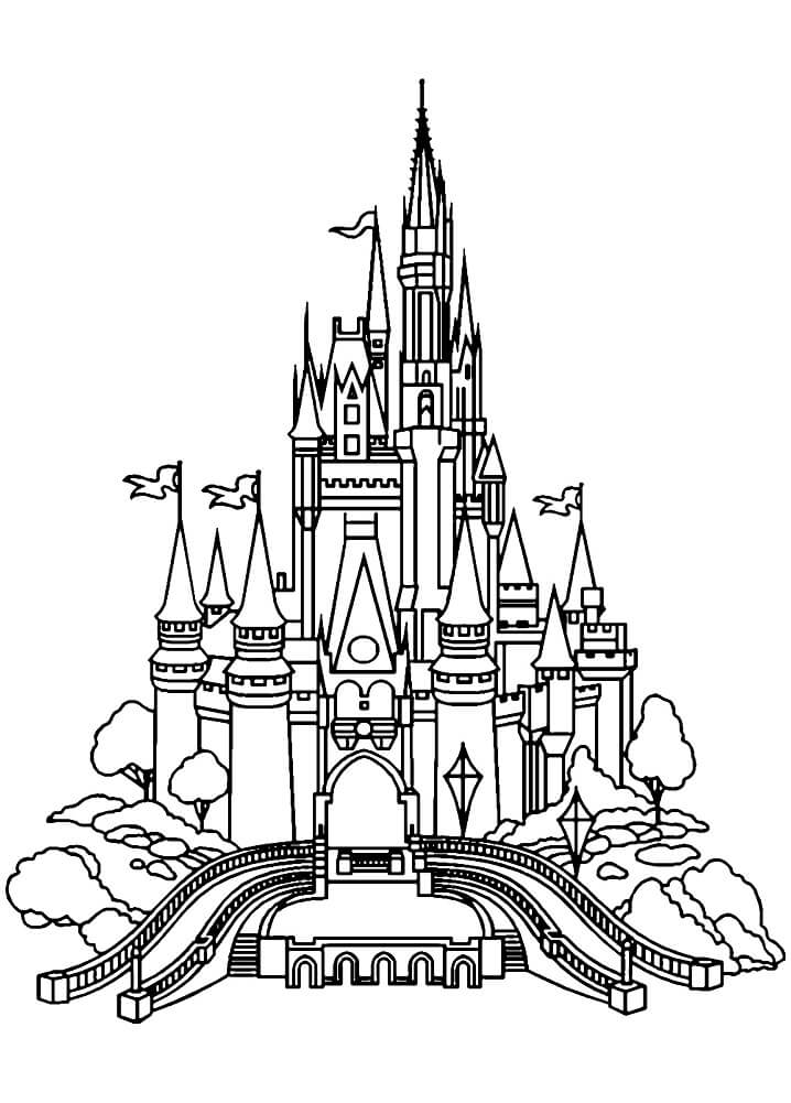 Desenhos de Castelo de Conto de Fadas 2 para colorir