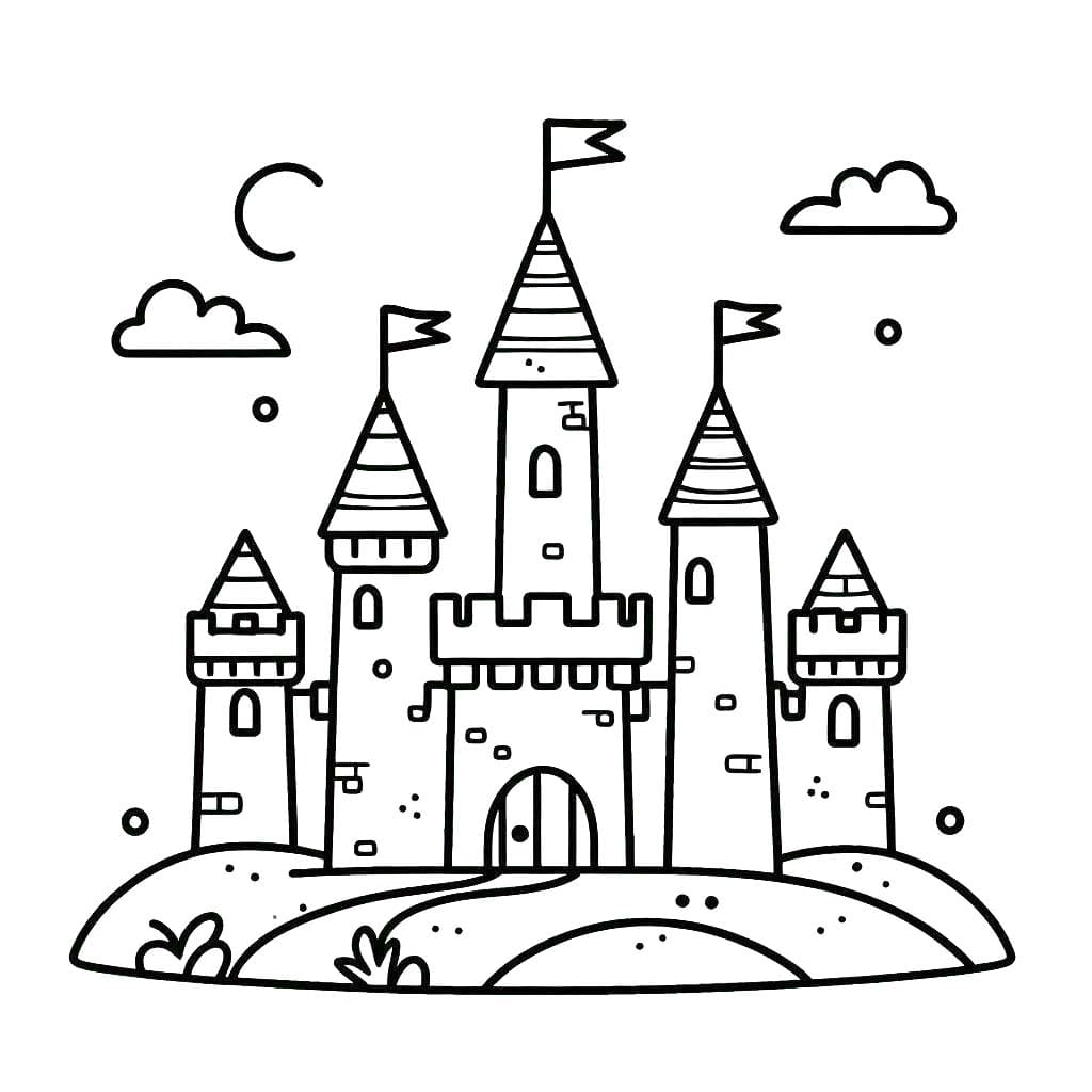 Desenhos de Desenhar Castelos Básicos para colorir