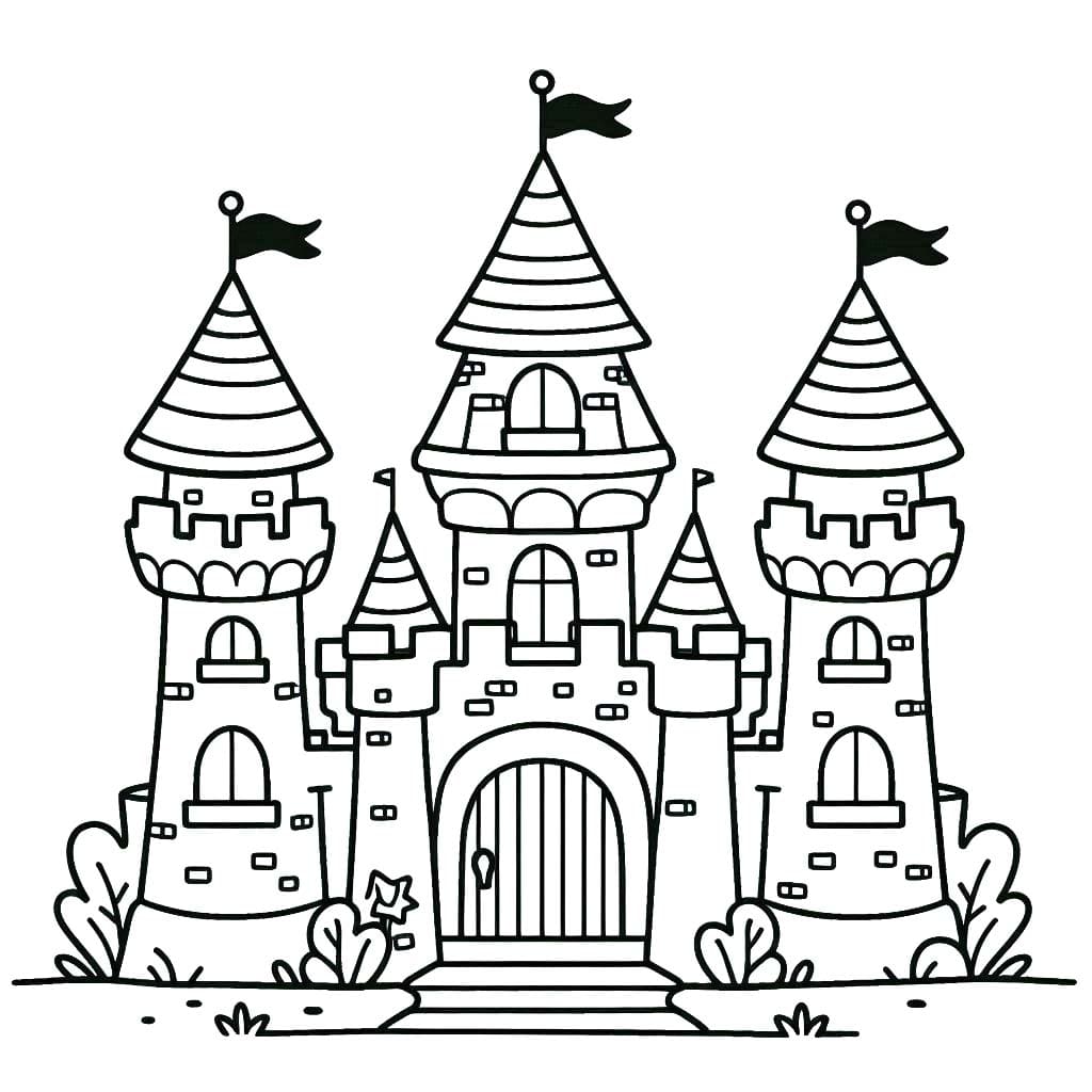 Desenhos de Desenhar Castelos bons para colorir