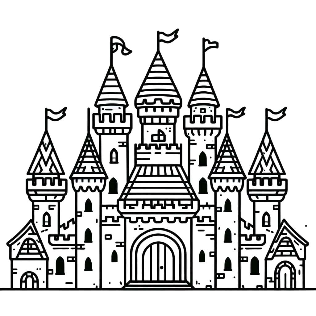 Desenhos de Desenhar Castelos muito simples para colorir