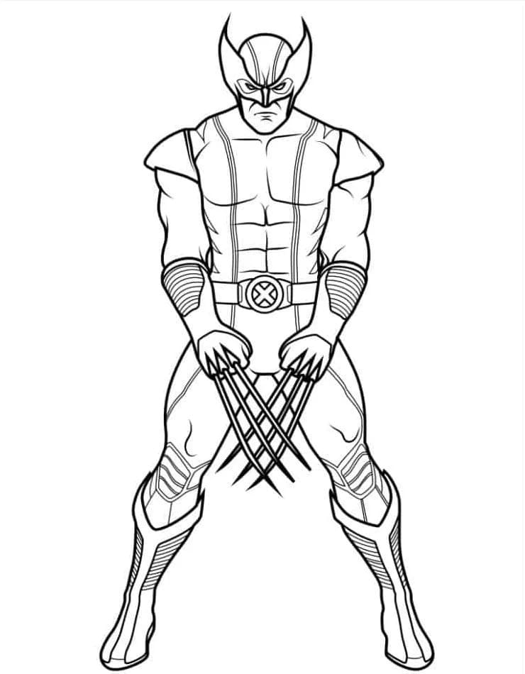 Desenhar Wolverine grátis para crianças para colorir