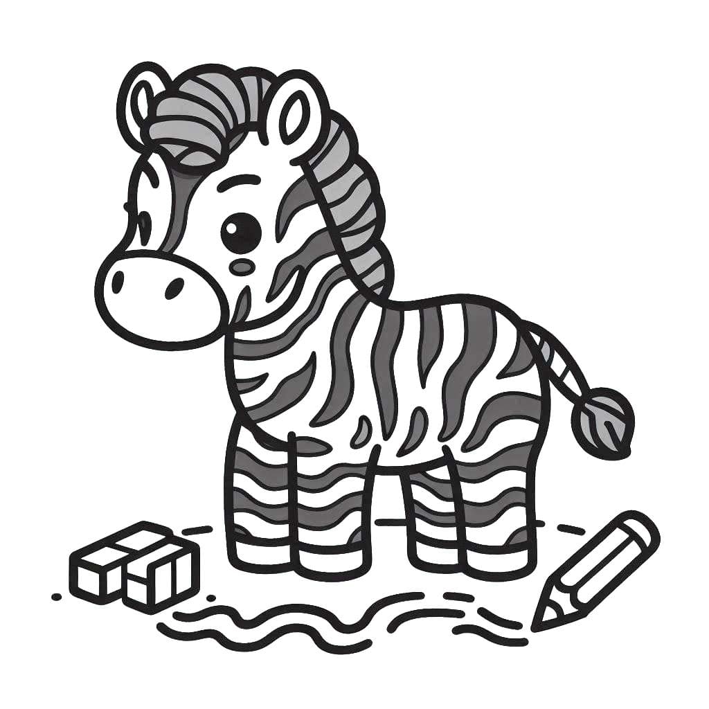 Desenhos de Desenhar Zebra Simples para colorir