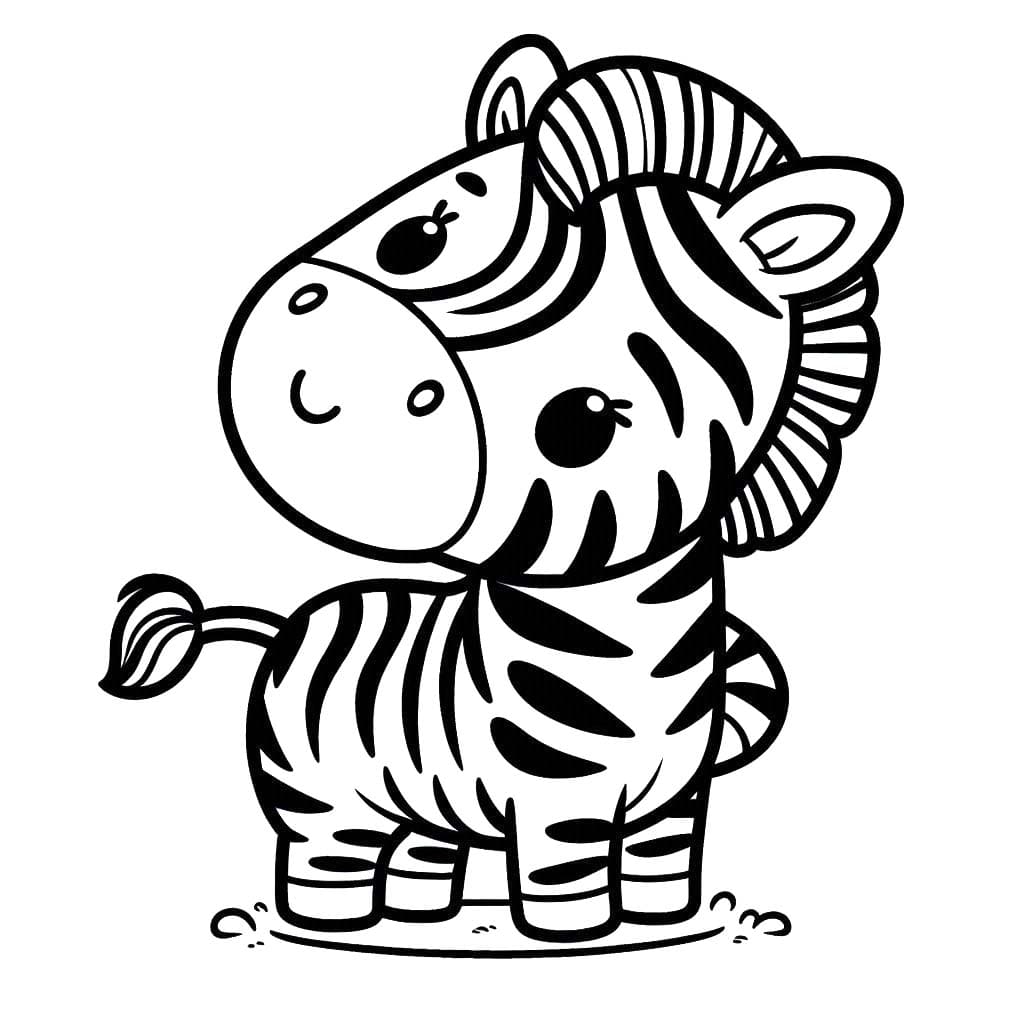 Desenhos de Desenhar Zebra fácil para colorir