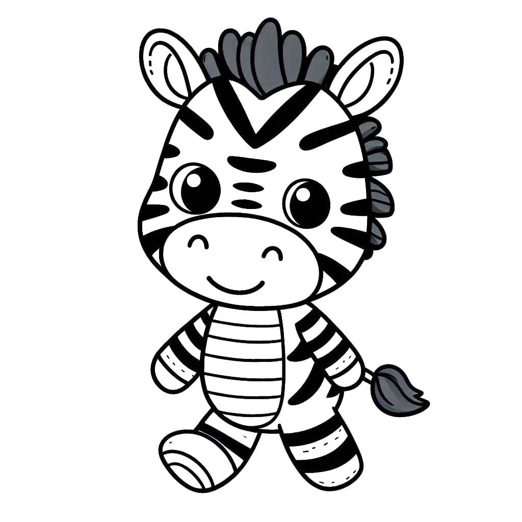 Desenhos de Desenhar Zebra fofa para colorir