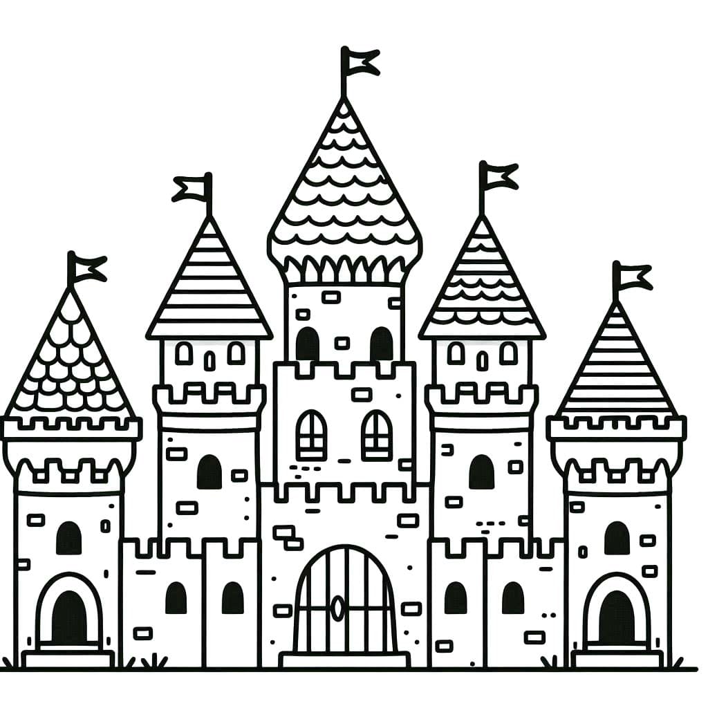 Desenhos de Desenhar castelos muito fácil para colorir