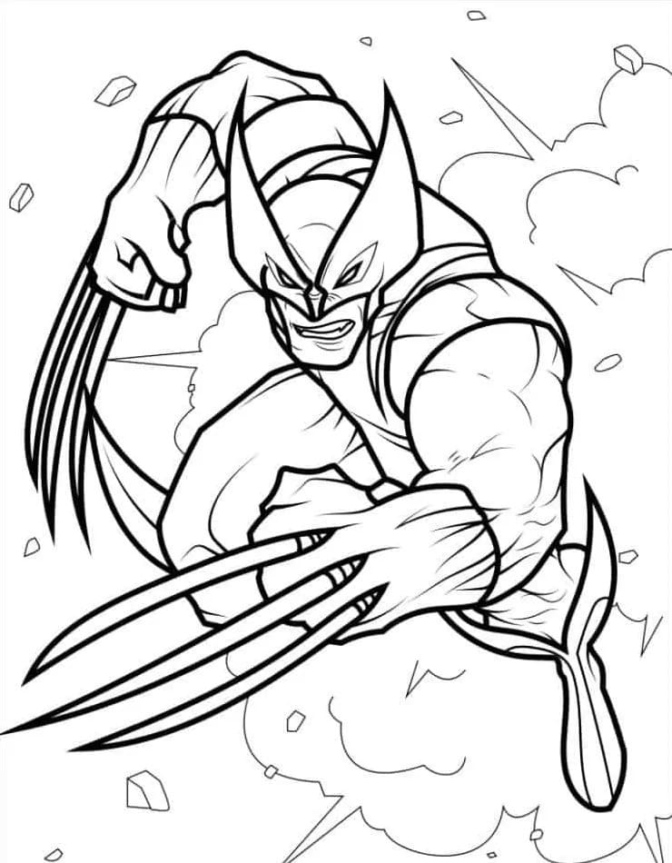 Desenhe Wolverine fácil para colorir