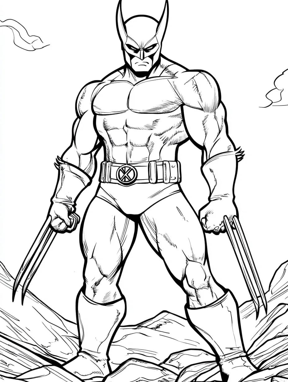 Desenhe Wolverine forte para colorir