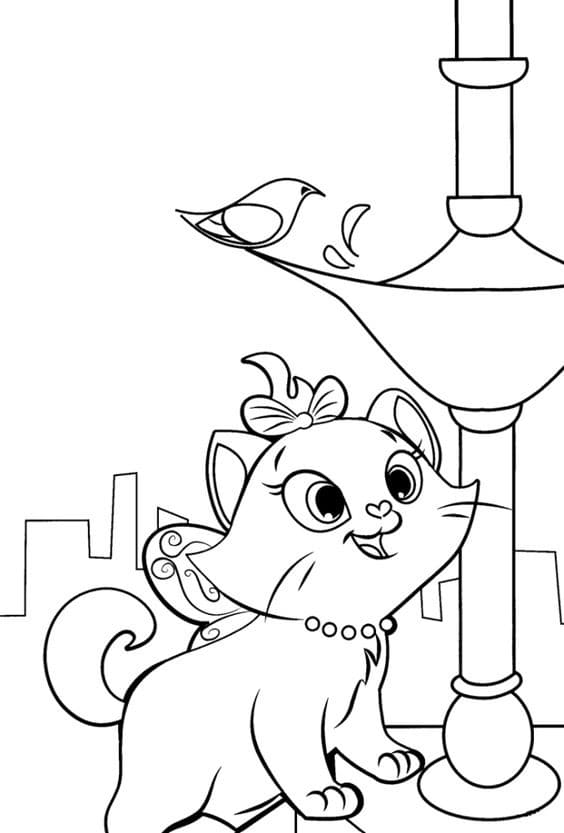 Desenhos de Desenhe a Gatinha Marie fofa para colorir