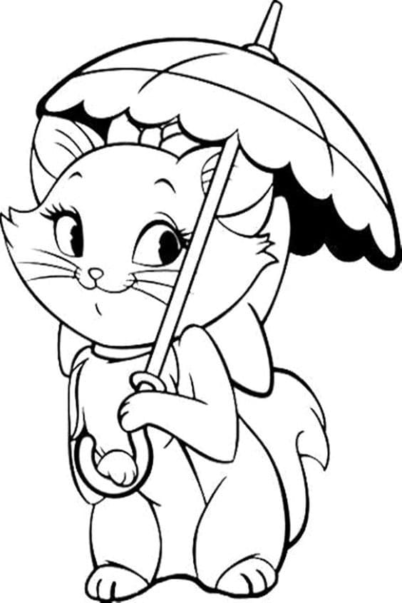 Desenhos de Desenhe a incrível Gatinha Marie para colorir