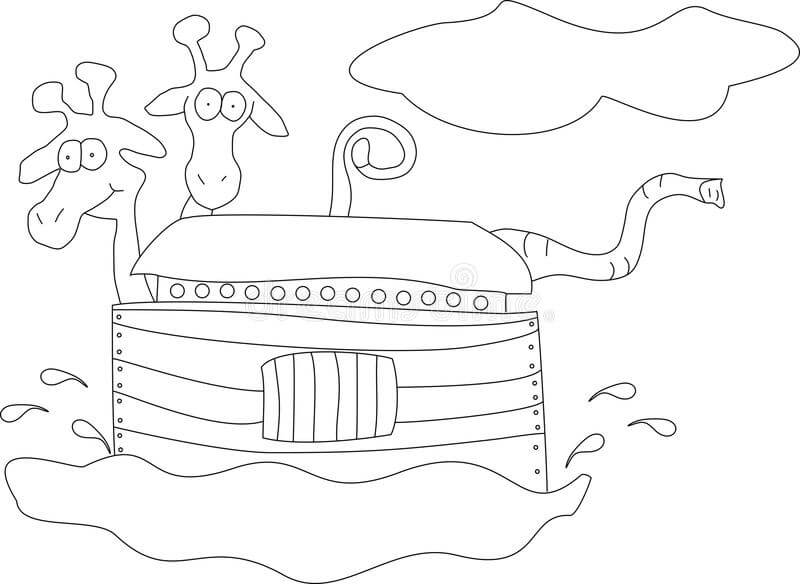 Desenhos de Ideia Grátis da Arca de Noé para colorir