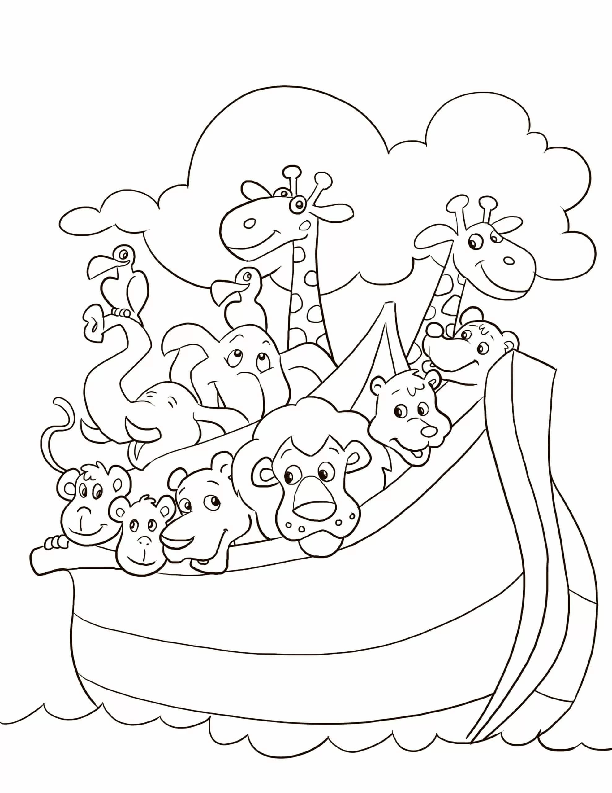 Desenhos de Incrível arca de Noé para colorir