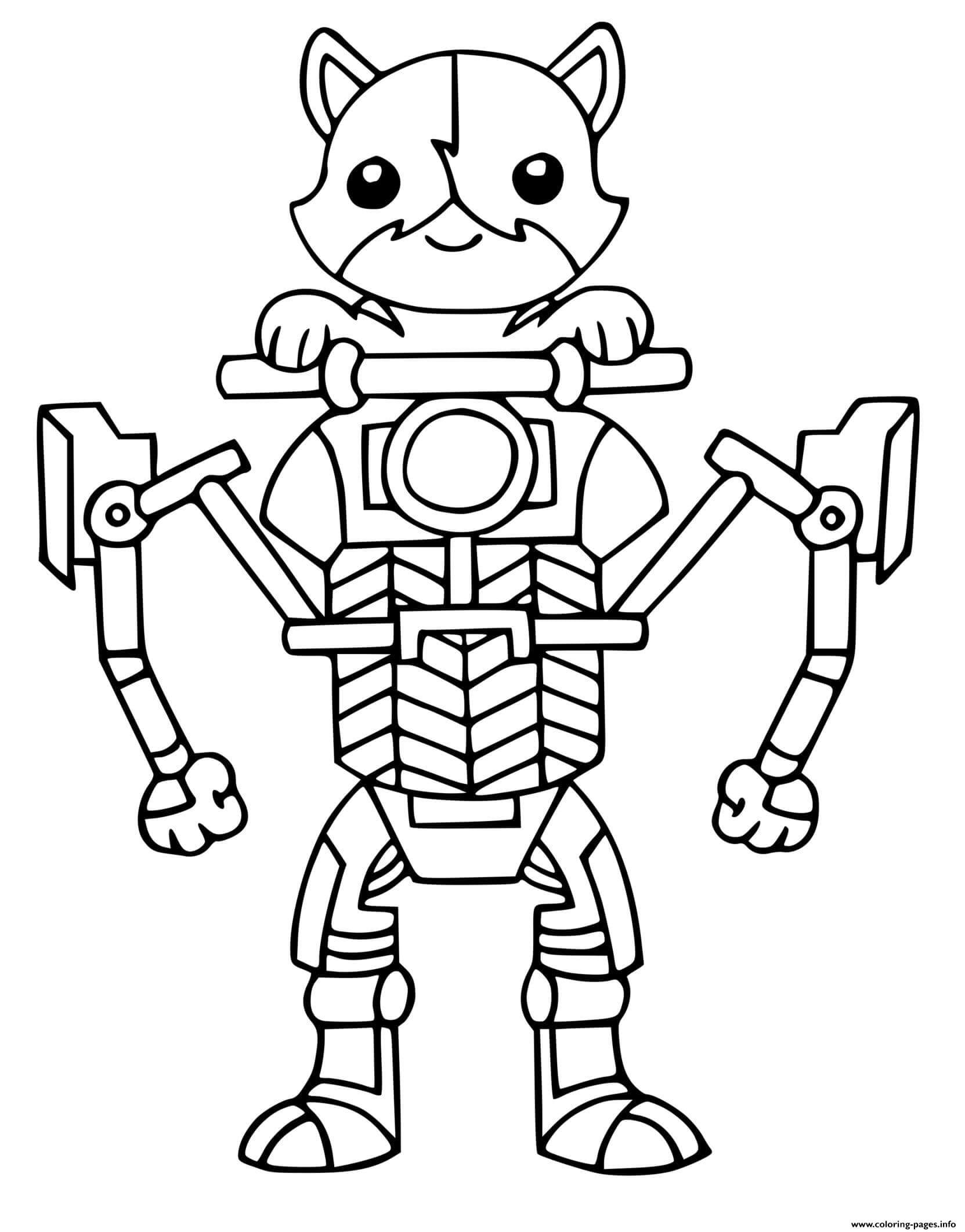 Desenhos de Kit cat Fortnite para colorir