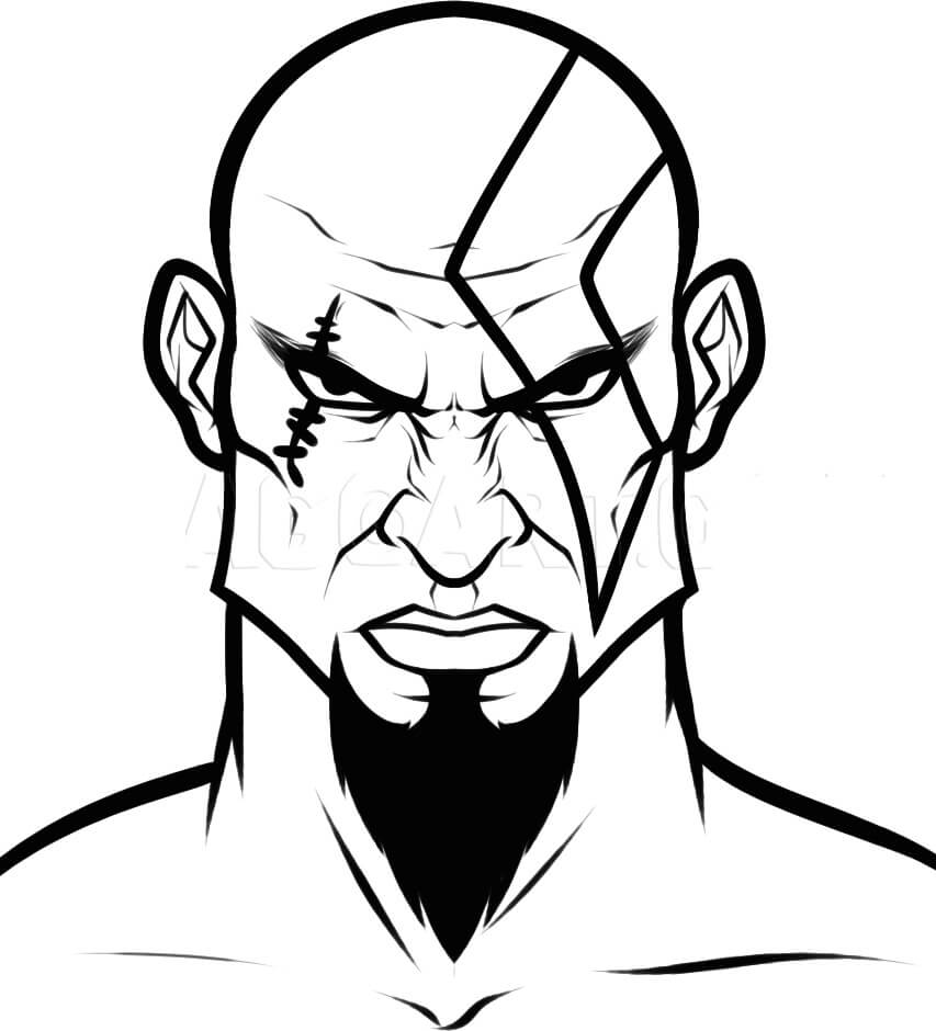 Kratos o Deus 1 para colorir