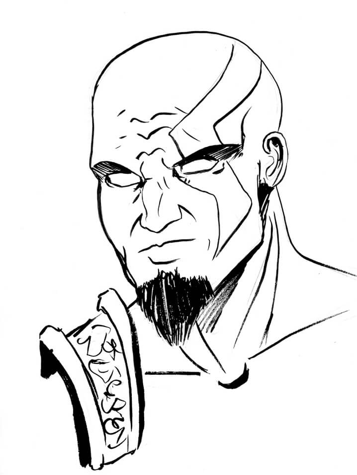 Kratos o Deus 3 para colorir