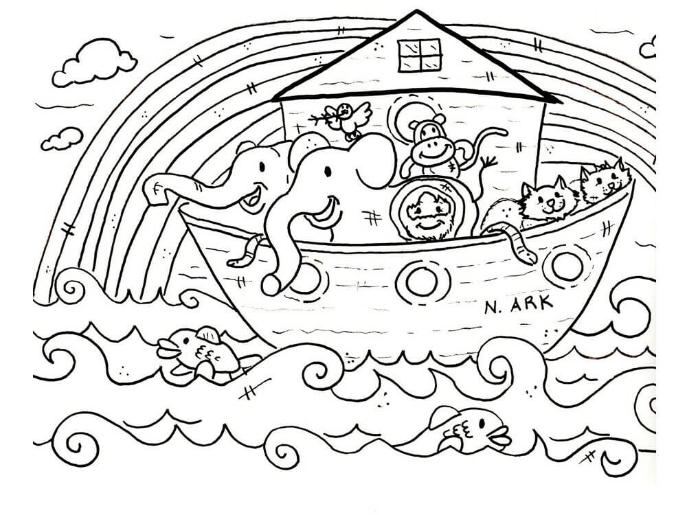 Desenhos de Linda Arca de Noé para colorir