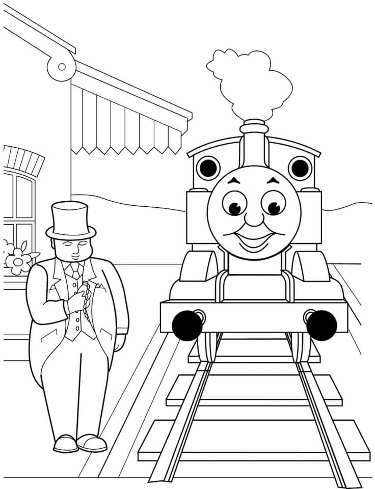 Thomas Sorrindo 2 para colorir